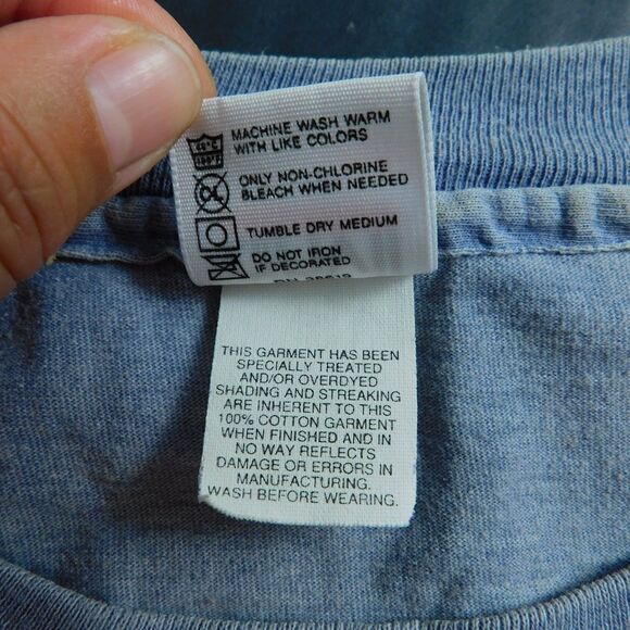 Vintage Anvil T-Shirt Blue Totem Fish 2-Side Graphic Tee L/XL? Single-Stitch USA - Picture 11 of 16